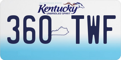 KY license plate 360TWF
