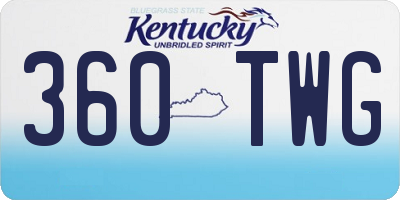 KY license plate 360TWG