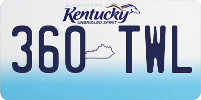 KY license plate 360TWL