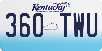 KY license plate 360TWU