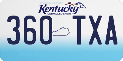 KY license plate 360TXA