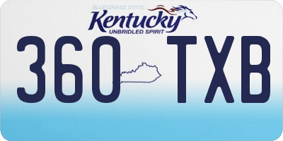 KY license plate 360TXB
