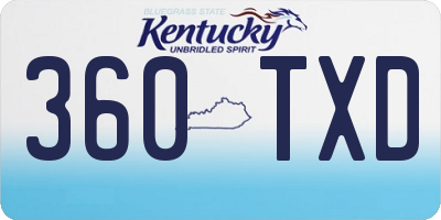 KY license plate 360TXD