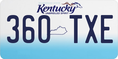 KY license plate 360TXE