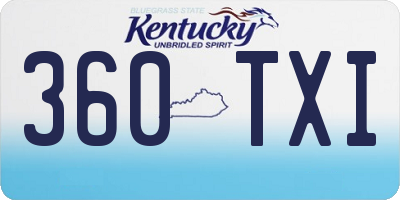 KY license plate 360TXI