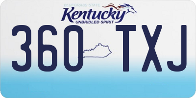 KY license plate 360TXJ