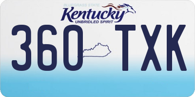 KY license plate 360TXK