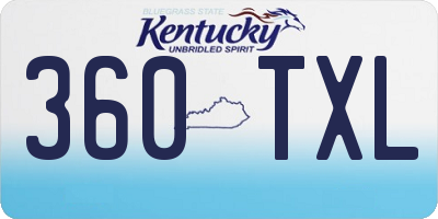 KY license plate 360TXL
