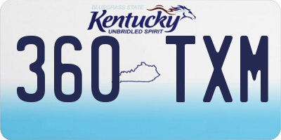 KY license plate 360TXM