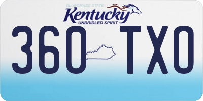 KY license plate 360TXO