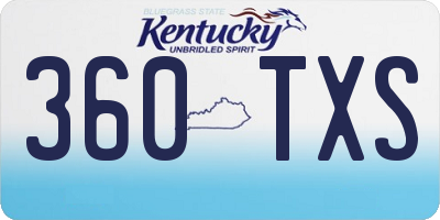 KY license plate 360TXS