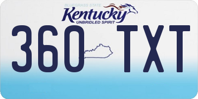 KY license plate 360TXT