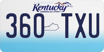 KY license plate 360TXU