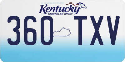 KY license plate 360TXV