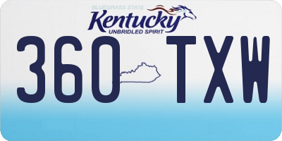 KY license plate 360TXW