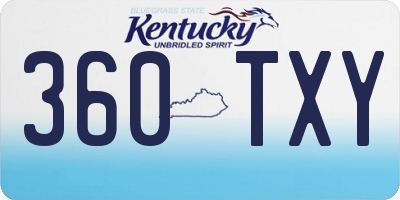 KY license plate 360TXY