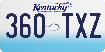 KY license plate 360TXZ
