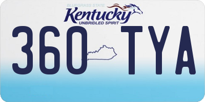 KY license plate 360TYA
