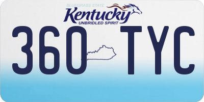 KY license plate 360TYC