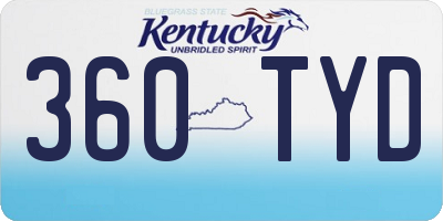 KY license plate 360TYD