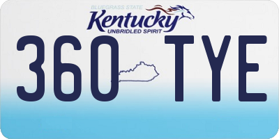 KY license plate 360TYE