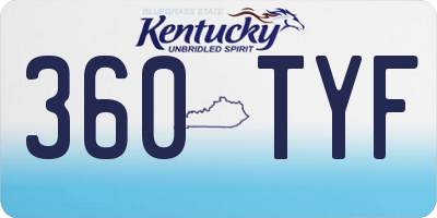 KY license plate 360TYF