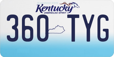 KY license plate 360TYG