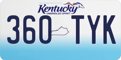 KY license plate 360TYK