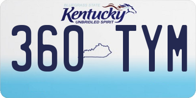 KY license plate 360TYM
