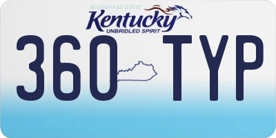 KY license plate 360TYP