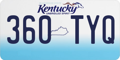 KY license plate 360TYQ
