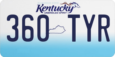 KY license plate 360TYR