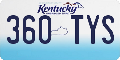 KY license plate 360TYS