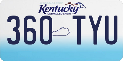 KY license plate 360TYU