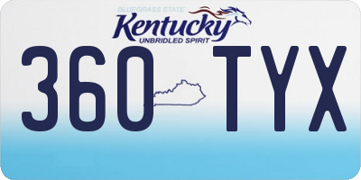 KY license plate 360TYX