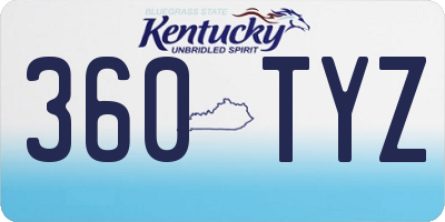 KY license plate 360TYZ