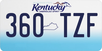 KY license plate 360TZF