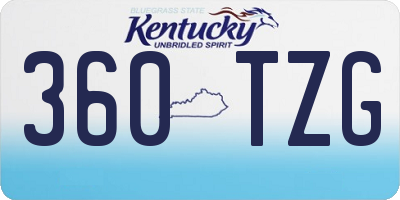 KY license plate 360TZG