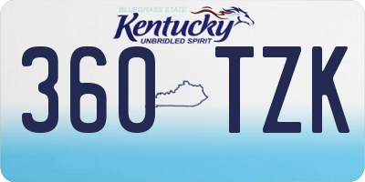 KY license plate 360TZK