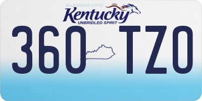 KY license plate 360TZO