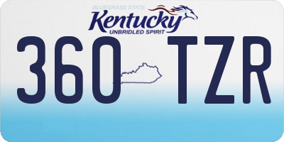 KY license plate 360TZR