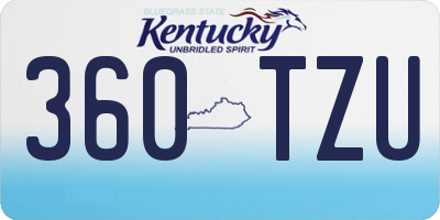 KY license plate 360TZU
