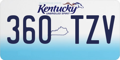 KY license plate 360TZV
