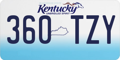 KY license plate 360TZY