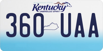 KY license plate 360UAA