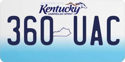 KY license plate 360UAC