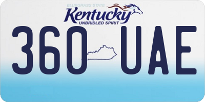 KY license plate 360UAE