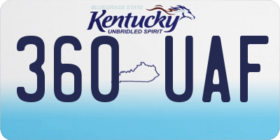 KY license plate 360UAF