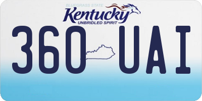 KY license plate 360UAI