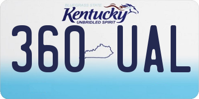 KY license plate 360UAL